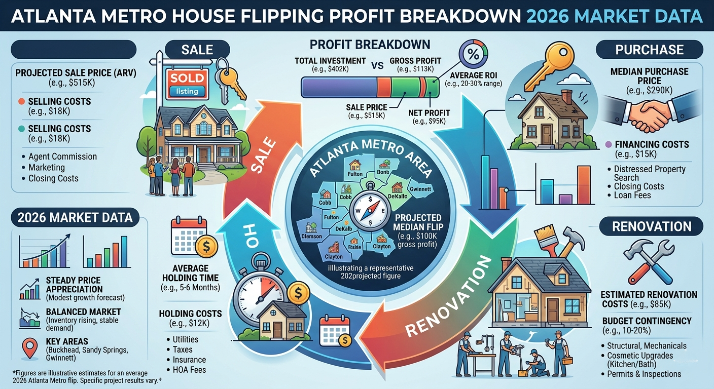 Atlanta Metro House Flipping Profit Breakdown Chart